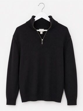Black Joseph & Lyman Merino Wool Half-Zip Men's Sweater